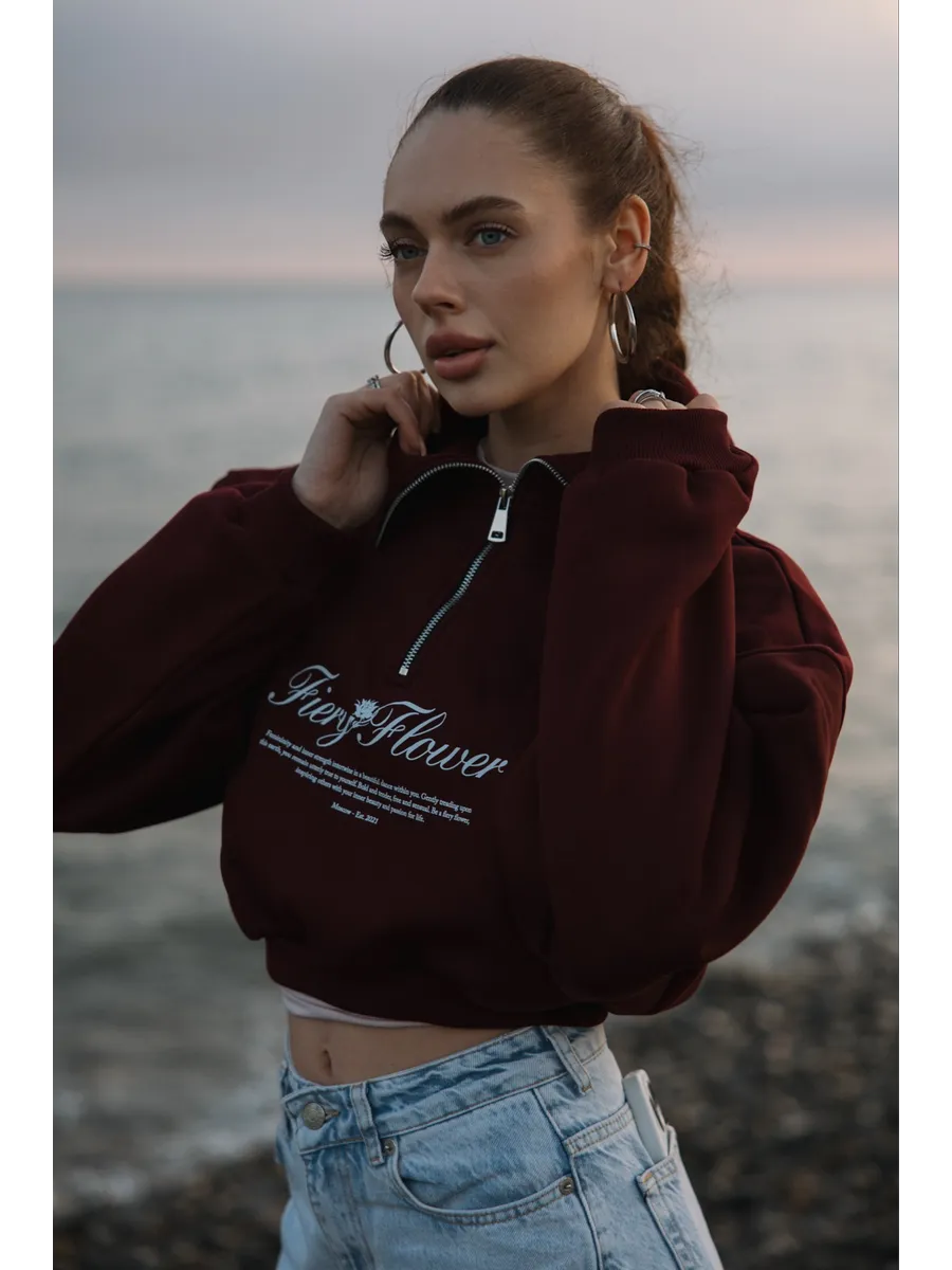 Flower бордовый